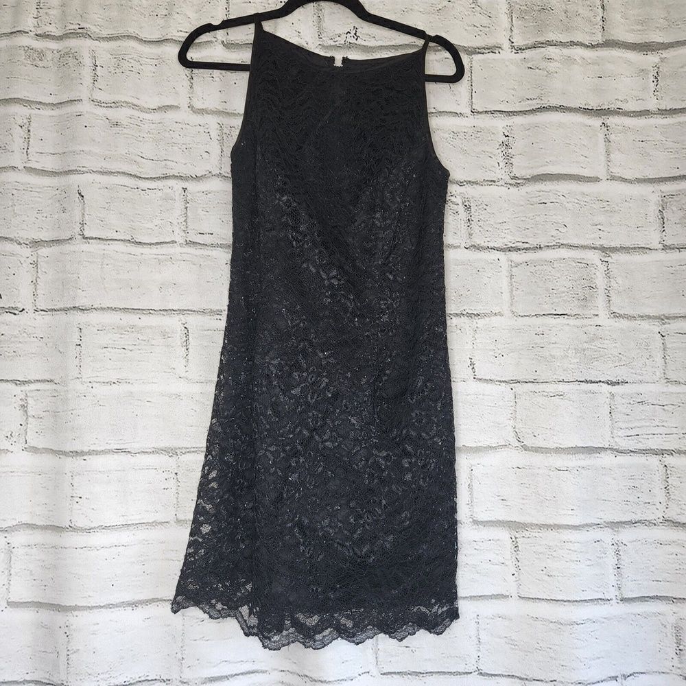 Gunne Sax by Jessica McClintock Black Knee Length Dress Lace Size 8 Lined
